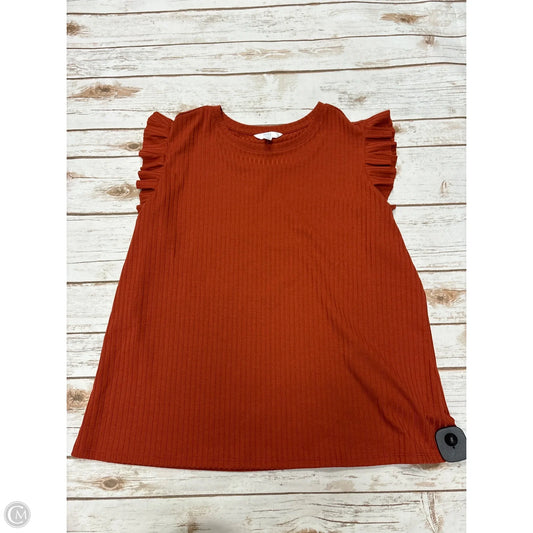 Top Short Sleeve By Time And Tru In Bronze, Size: Xl