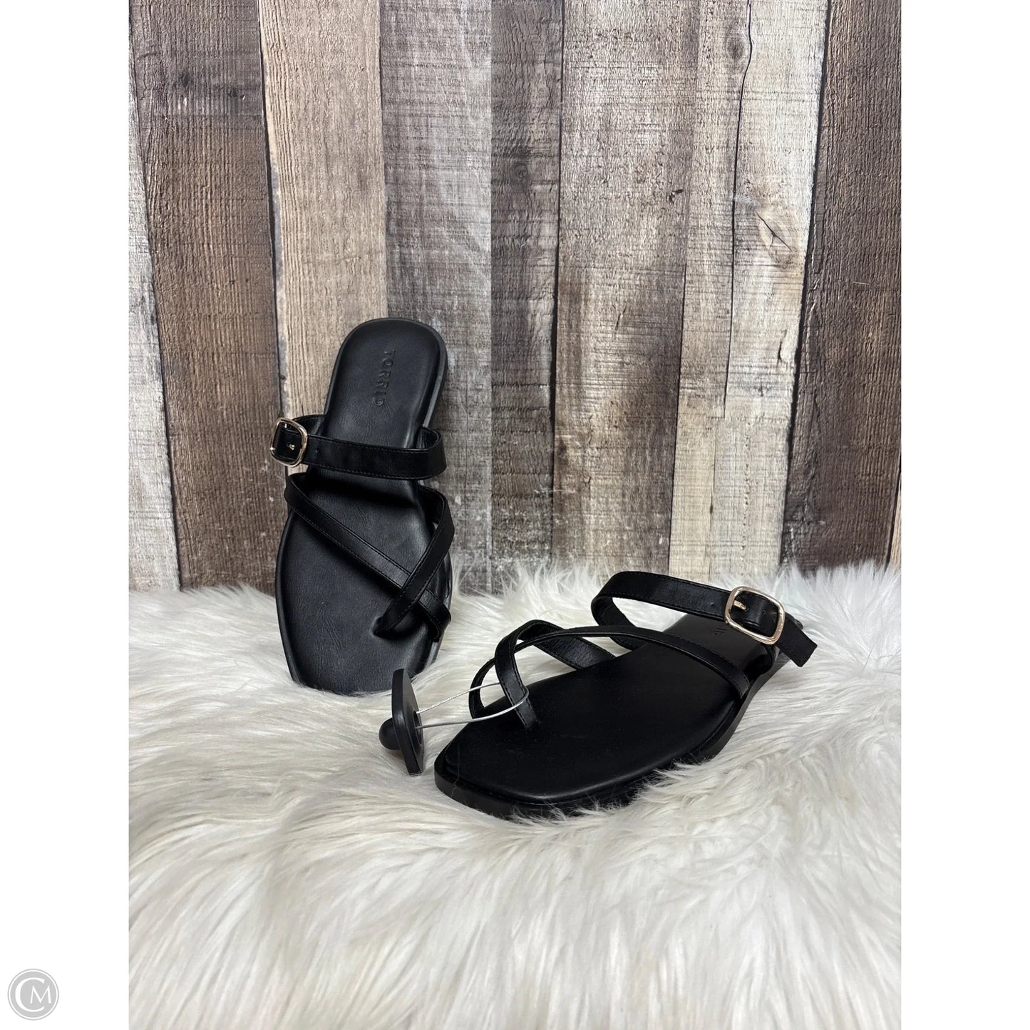 Sandals Flats By Torrid In Black, Size: 7.5