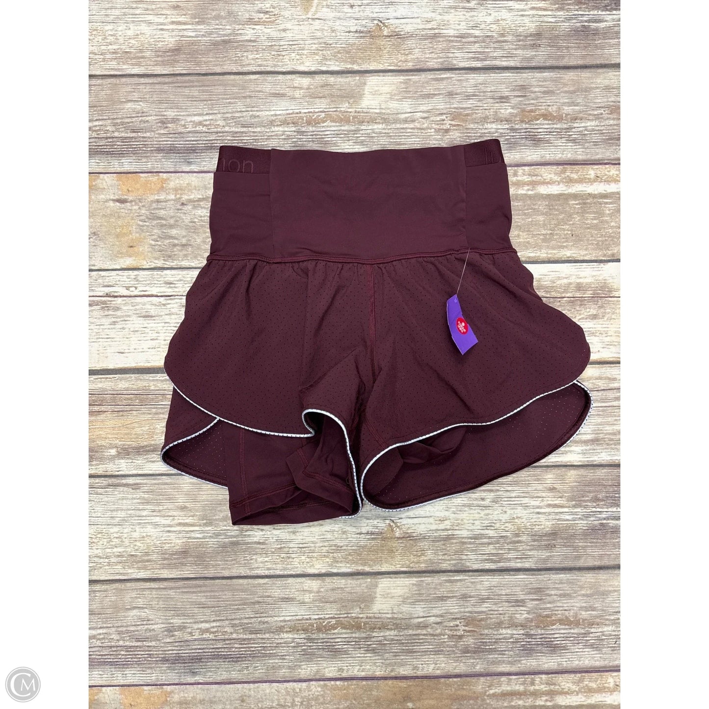 Athletic Shorts By Lululemon In Maroon, Size: 6