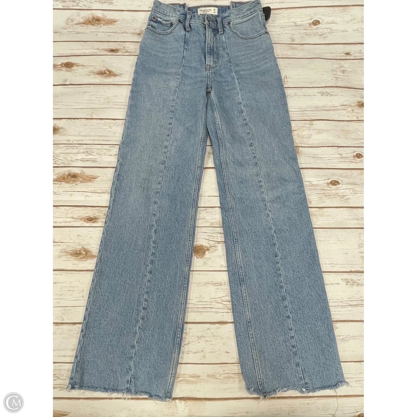 Jeans Straight By Abercrombie And Fitch In Blue Denim, Size: 2