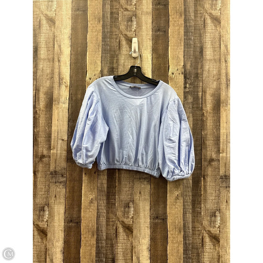Top 3/4 Sleeve By Zara In Blue, Size: M