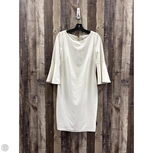 Dress Casual Midi By Calvin Klein In White, Size: 10