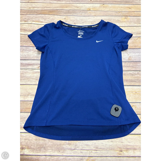 Athletic Top Short Sleeve By Nike In Blue, Size: S