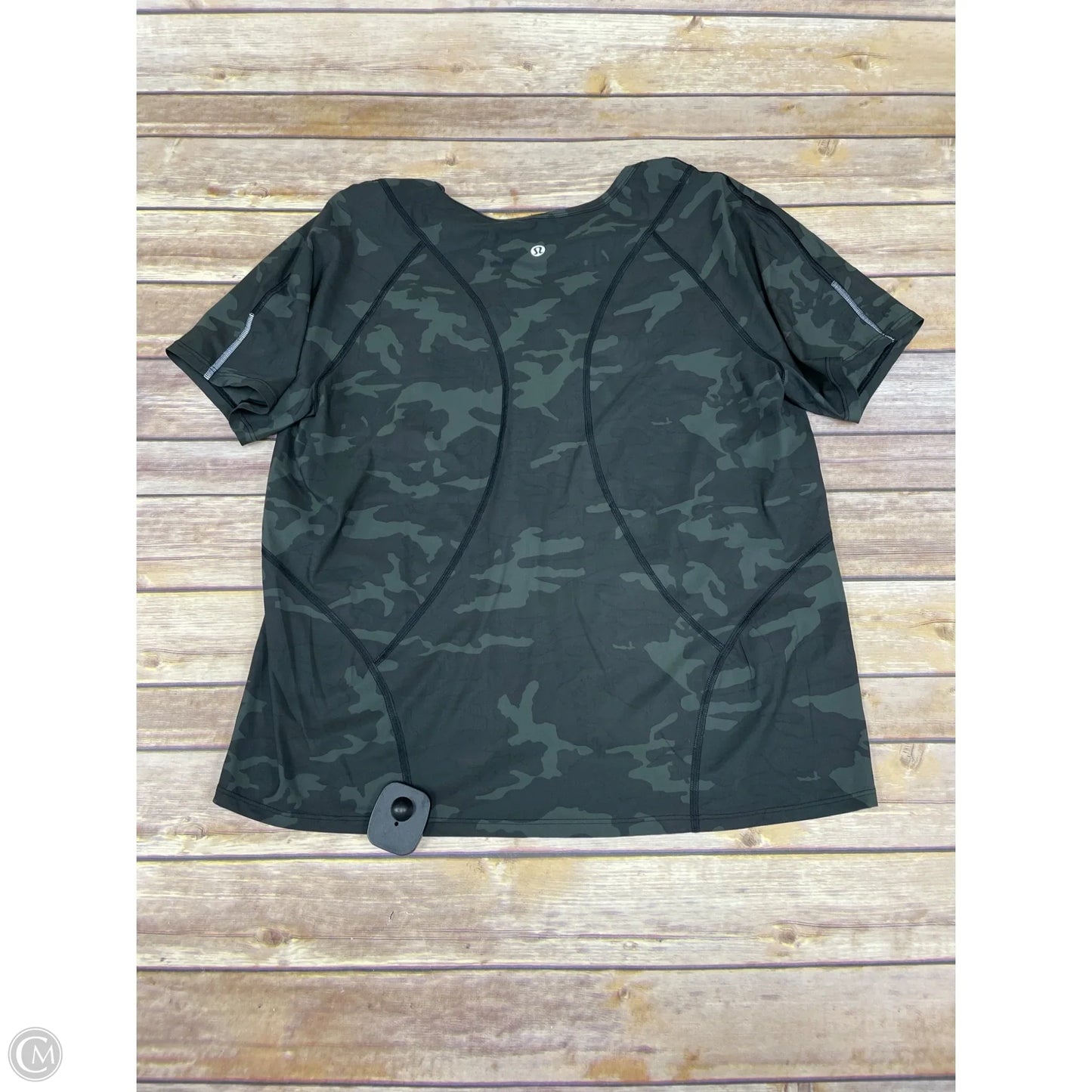 Athletic Top Short Sleeve By Lululemon In Camouflage Print, Size: S