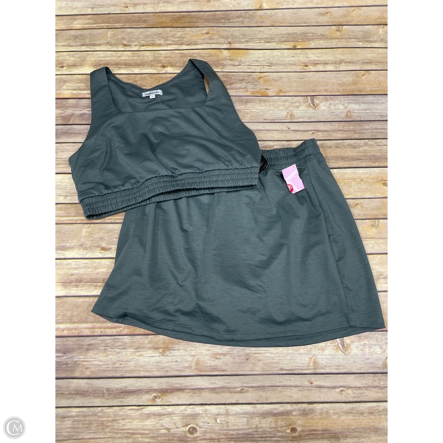 Skirt Suit 2pc By Cme In Green, Size: L