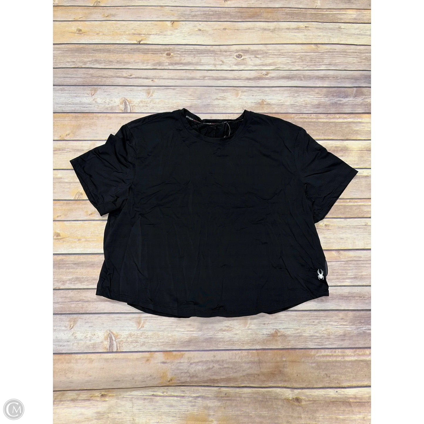 Athletic Top Short Sleeve By Spyder In Black, Size: S