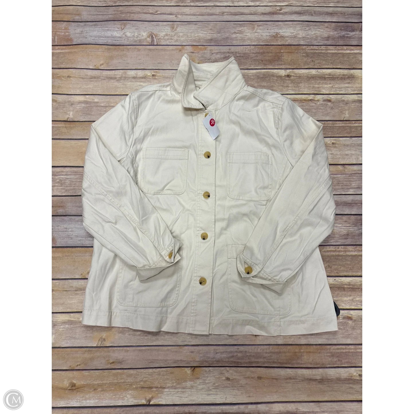 Jacket Shirt By Talbots In Tan, Size: Xlp