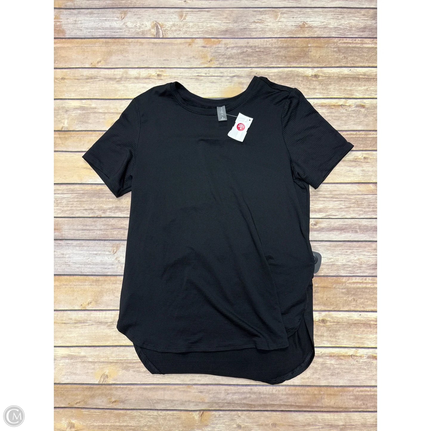 Athletic Top Short Sleeve By Vively In Black, Size: S