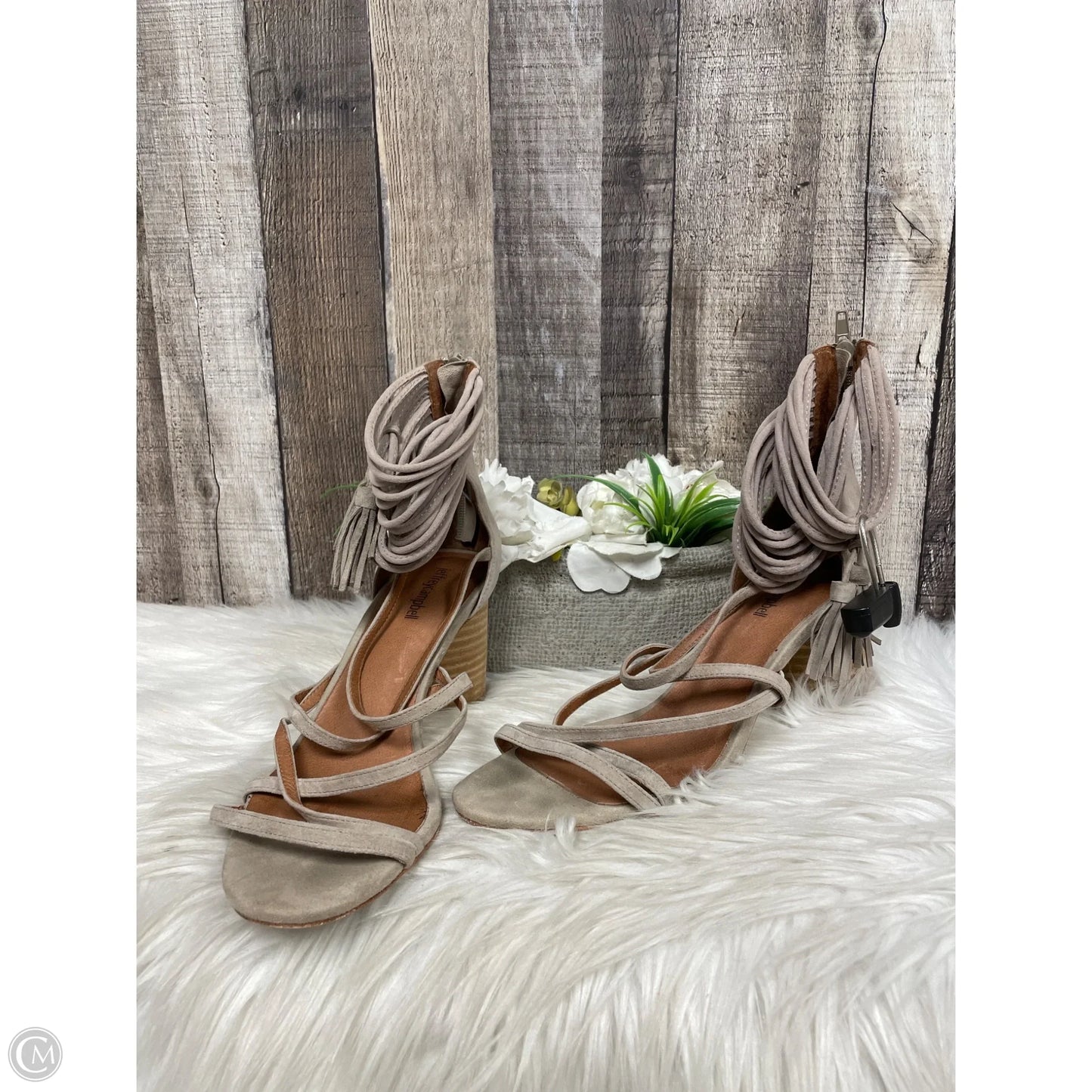 Sandals Heels Block By Jeffrey Campbell In Taupe, Size: 9.5