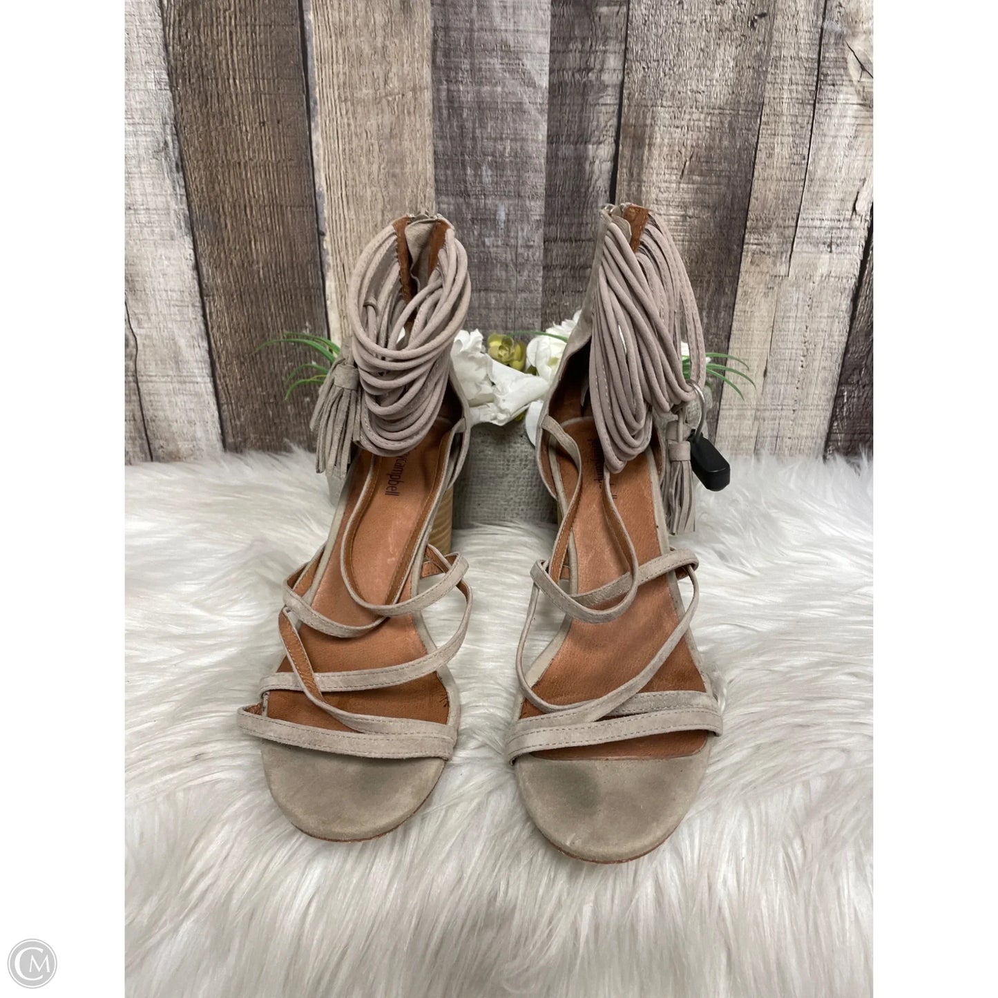 Sandals Heels Block By Jeffrey Campbell In Taupe, Size: 9.5