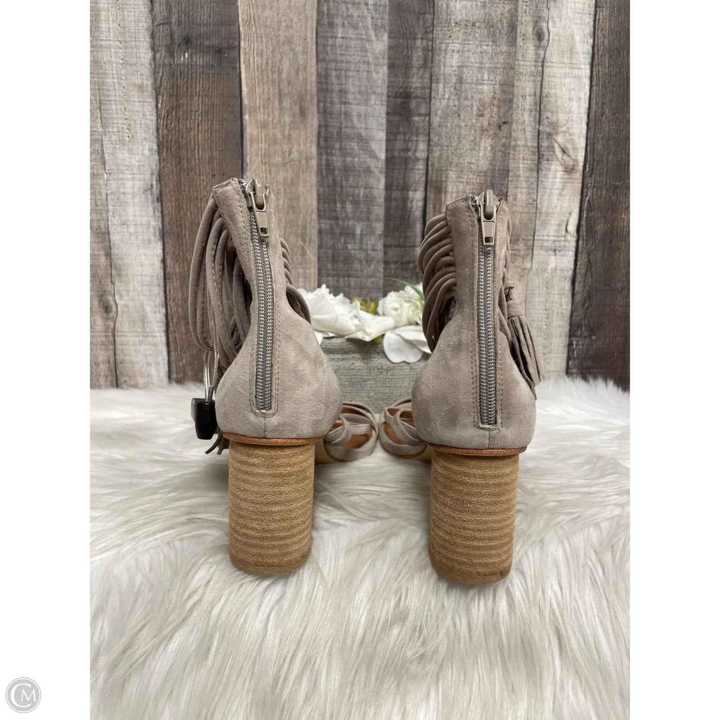 Sandals Heels Block By Jeffrey Campbell In Taupe, Size: 9.5