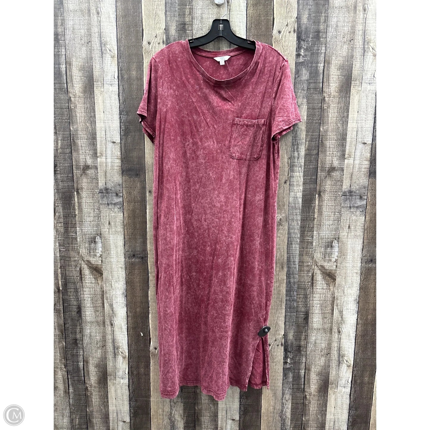 Dress Casual Midi By Time And Tru In Red, Size: L