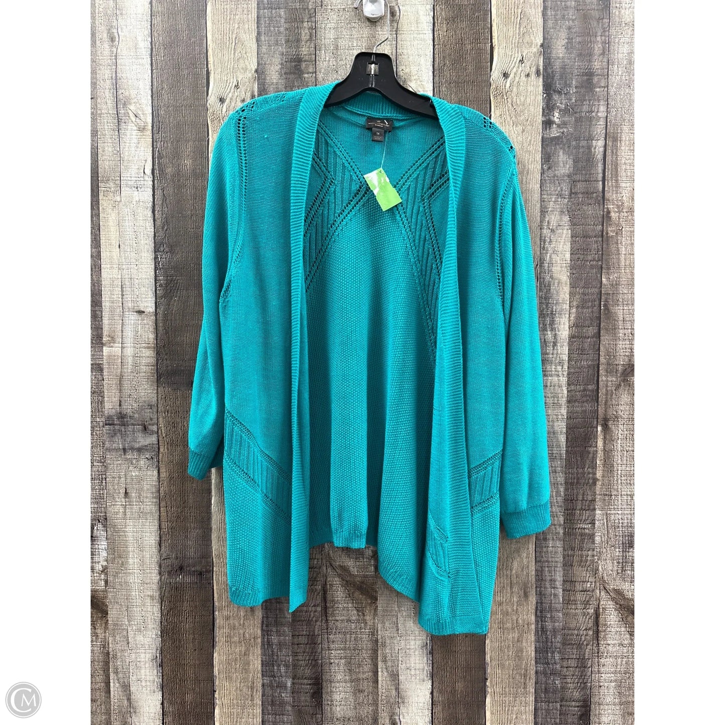 Cardigan By Worthington In Teal, Size: 1x