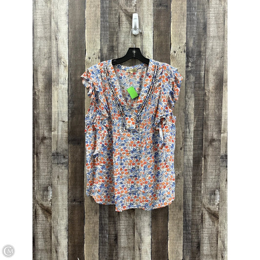 Top Short Sleeve By Democracy In Multi-colored, Size: L