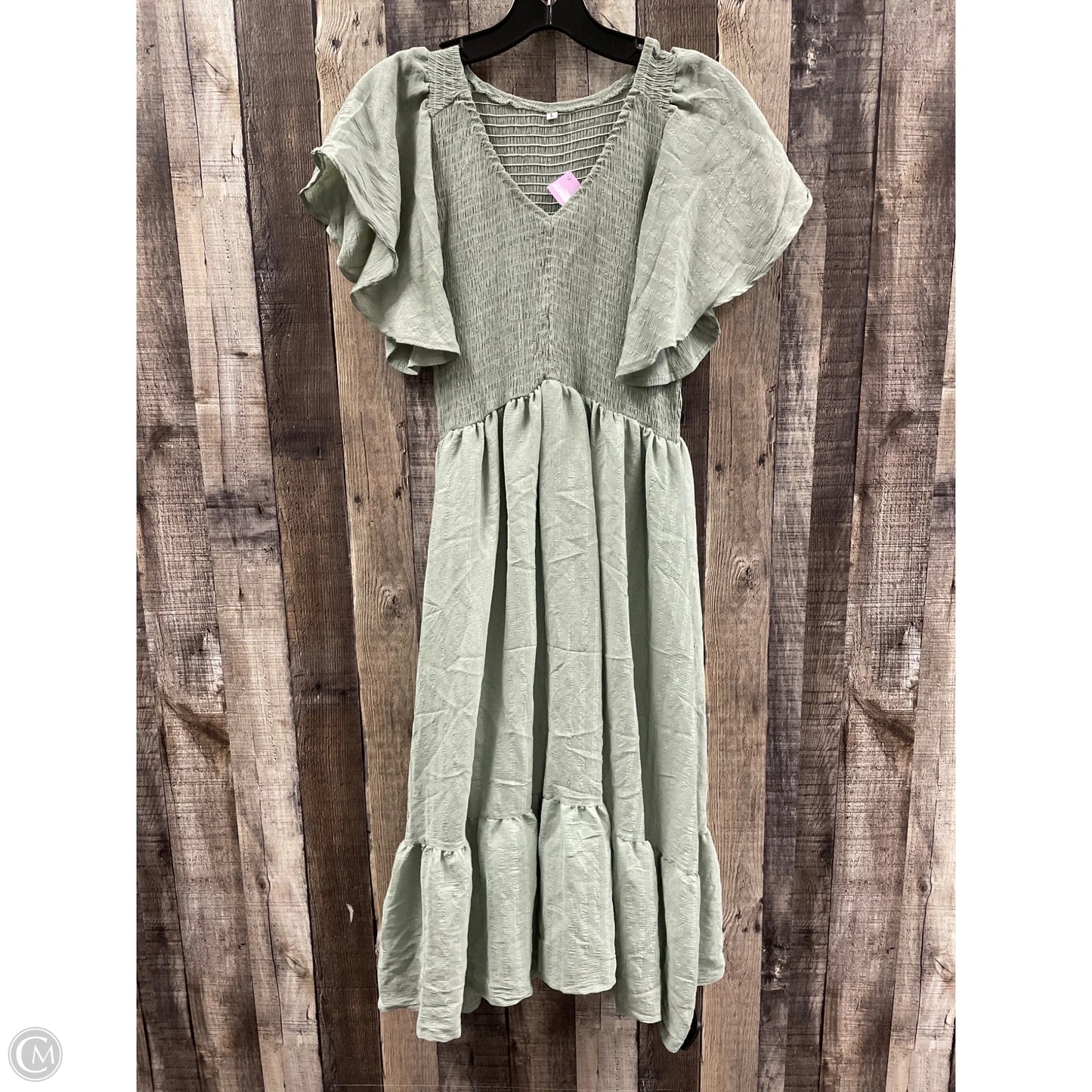 Dress Casual Midi By Cmf In Green, Size: L