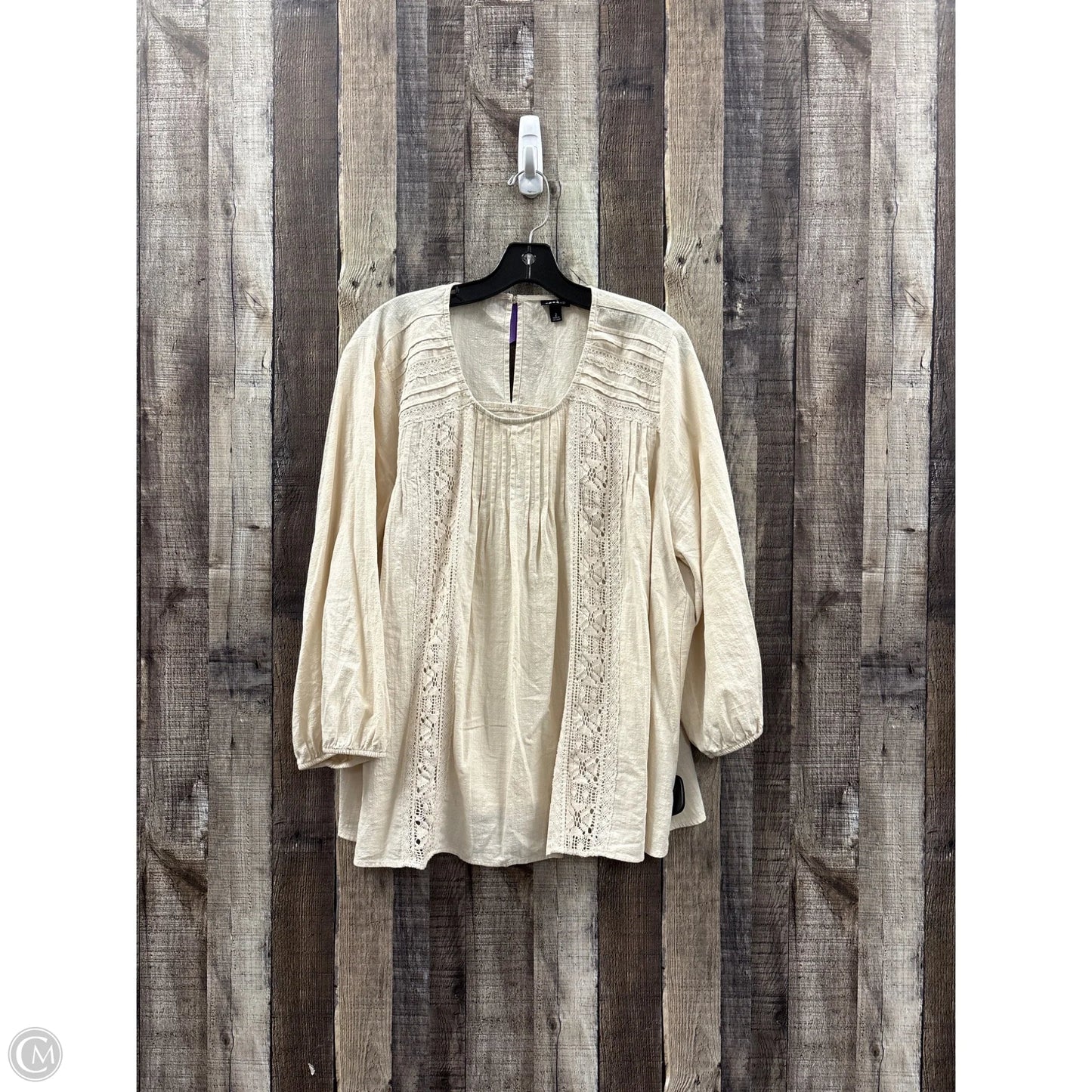 Top Long Sleeve By Torrid In Beige, Size: 2x