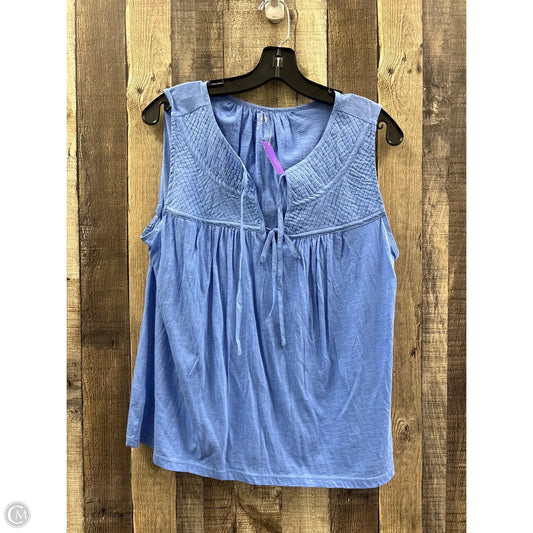 Top Sleeveless By Loft In Blue, Size: M