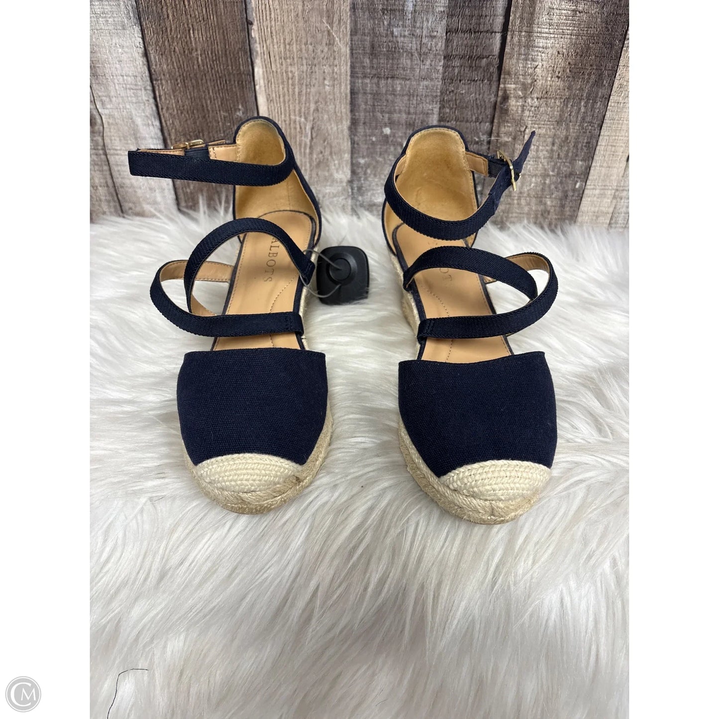 Sandals Heels Wedge By Talbots In Blue, Size: 6.5