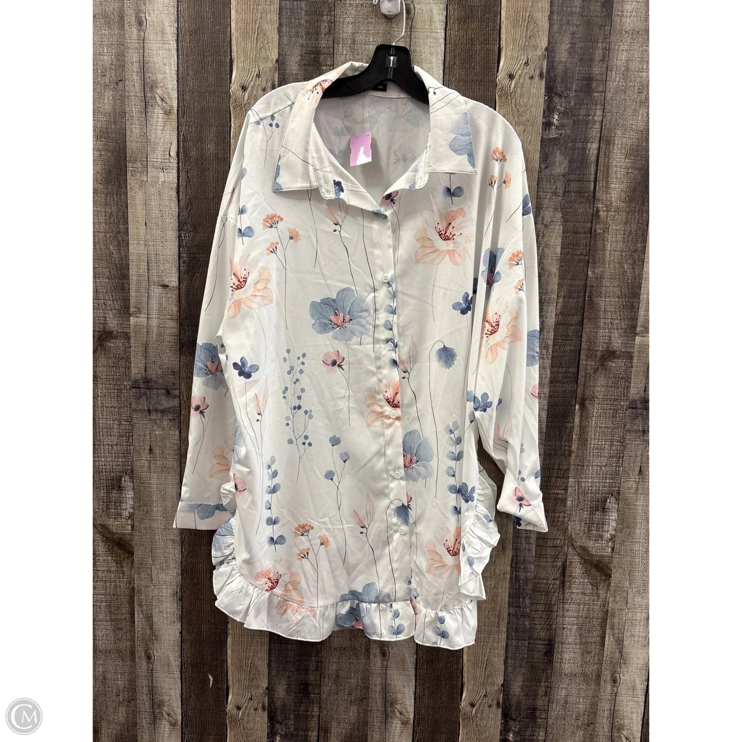Top Long Sleeve By Shein In White, Size: 3x