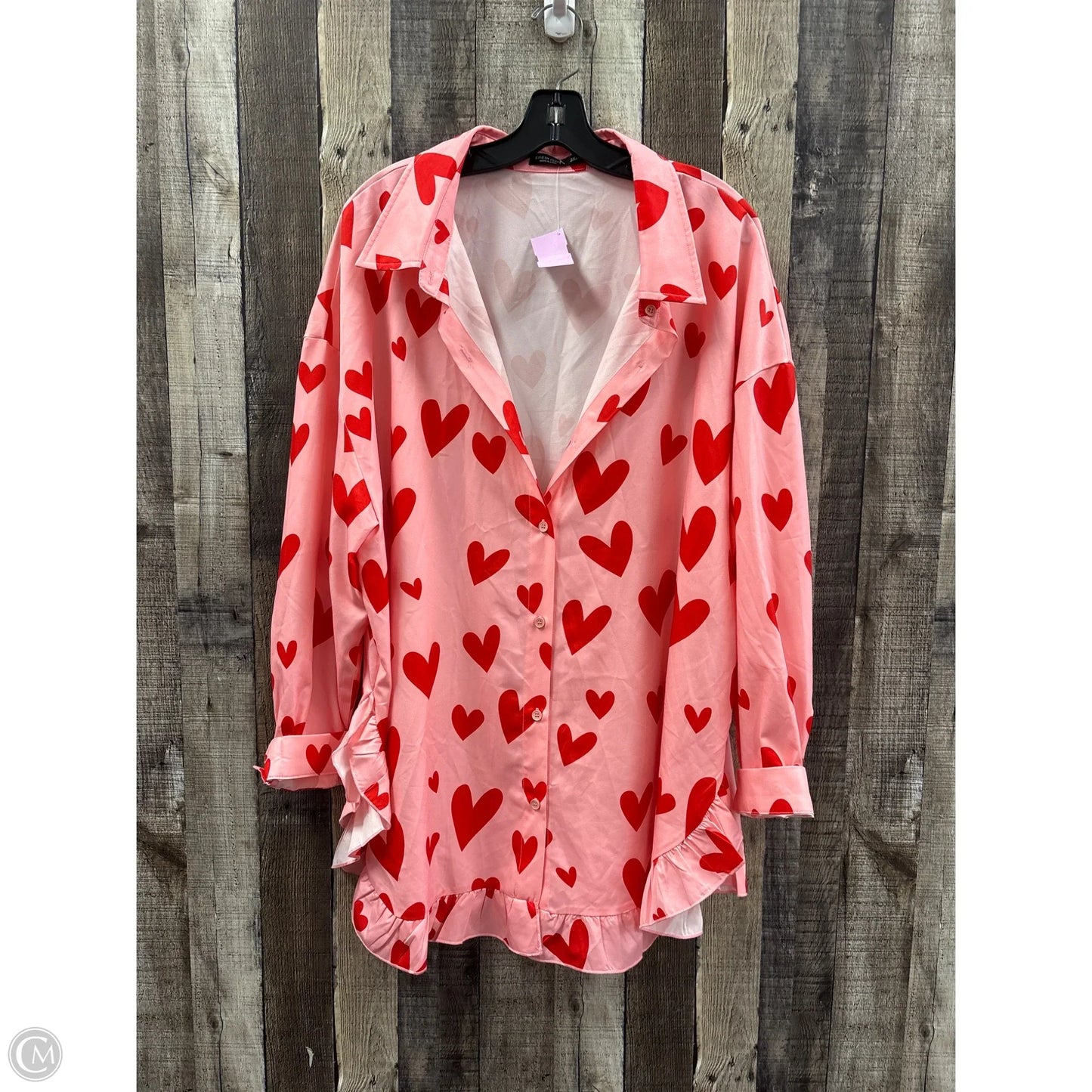 Top Long Sleeve By Shein In Pink, Size: 3x