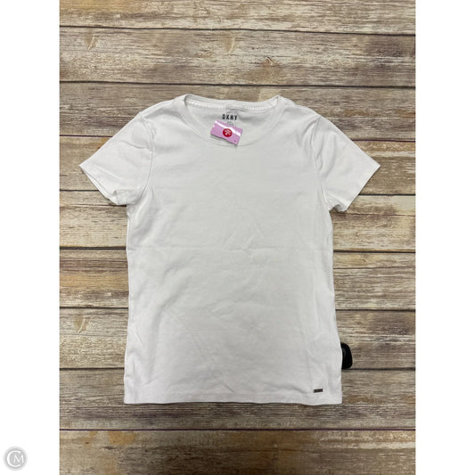 Top Short Sleeve By Dkny In White, Size: M