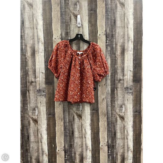 Top Short Sleeve By Madewell In Orange, Size: M