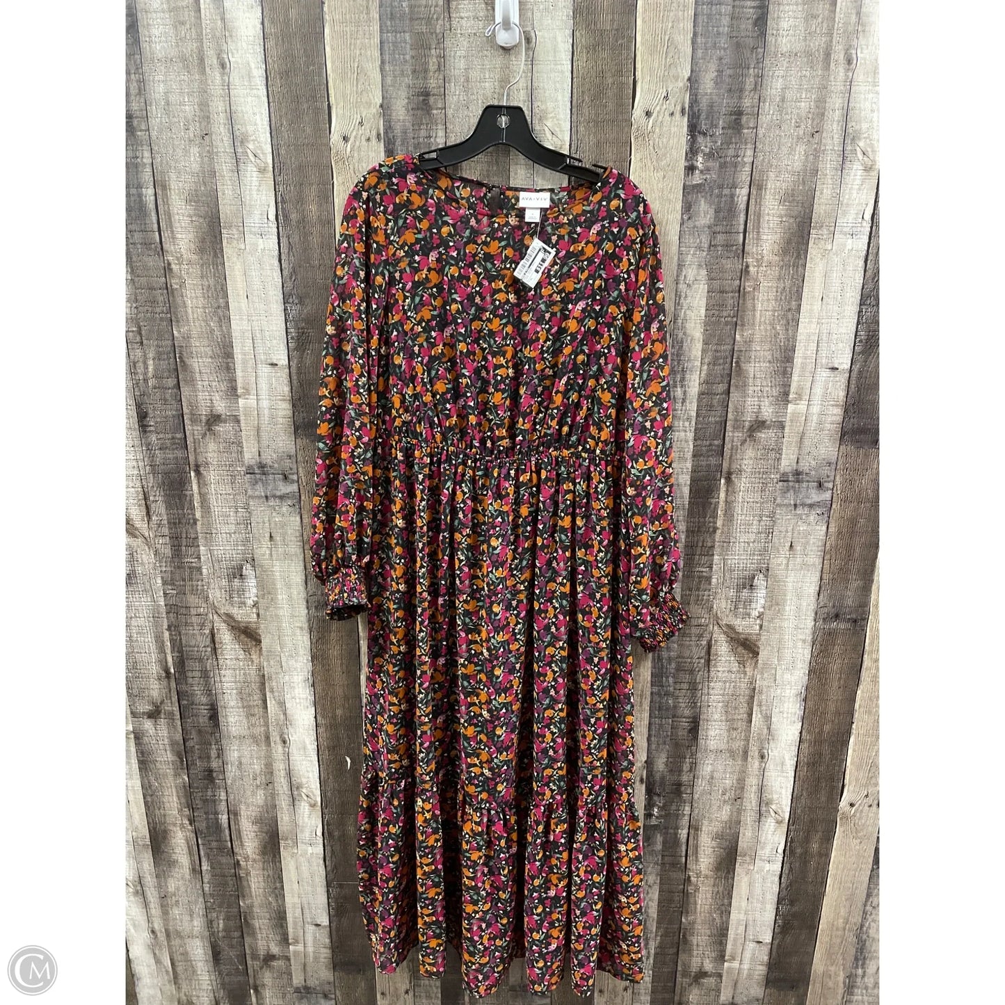Dress Casual Maxi By Ava & Viv In Floral Print, Size: Xl