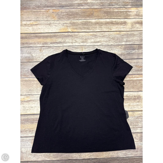Top Short Sleeve Basic By Apt 9 In Black, Size: Xl