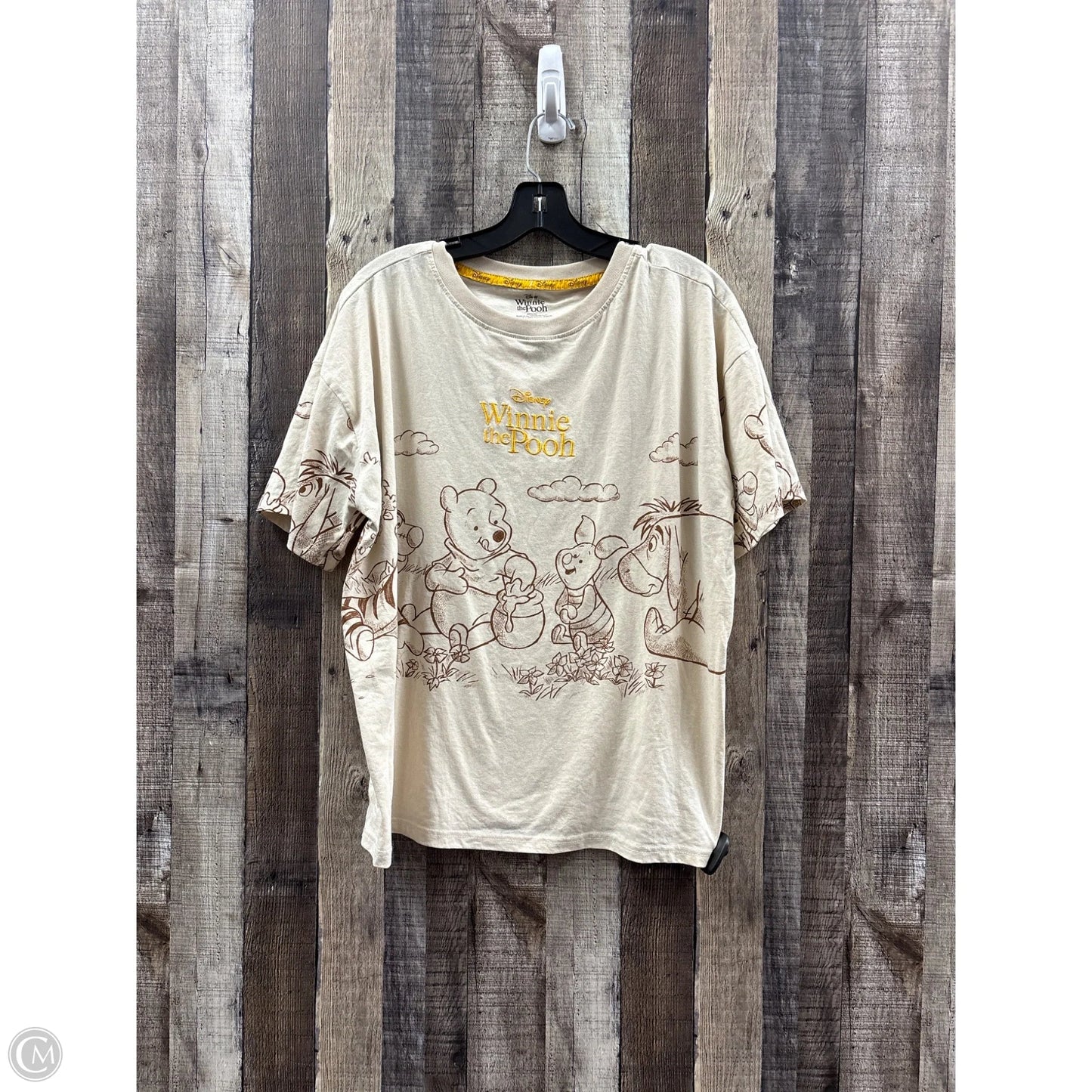 Top Short Sleeve By Disney In Beige, Size: L