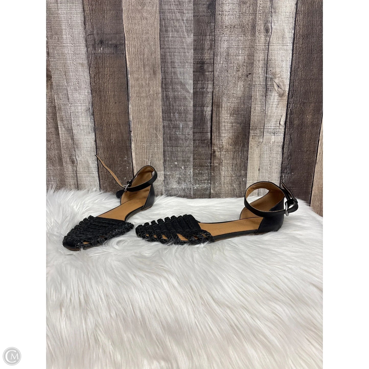 Sandals Flats By Crown Vintage In Black, Size: 8