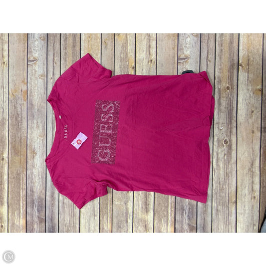 Top Short Sleeve Basic By Guess In Pink, Size: Xl