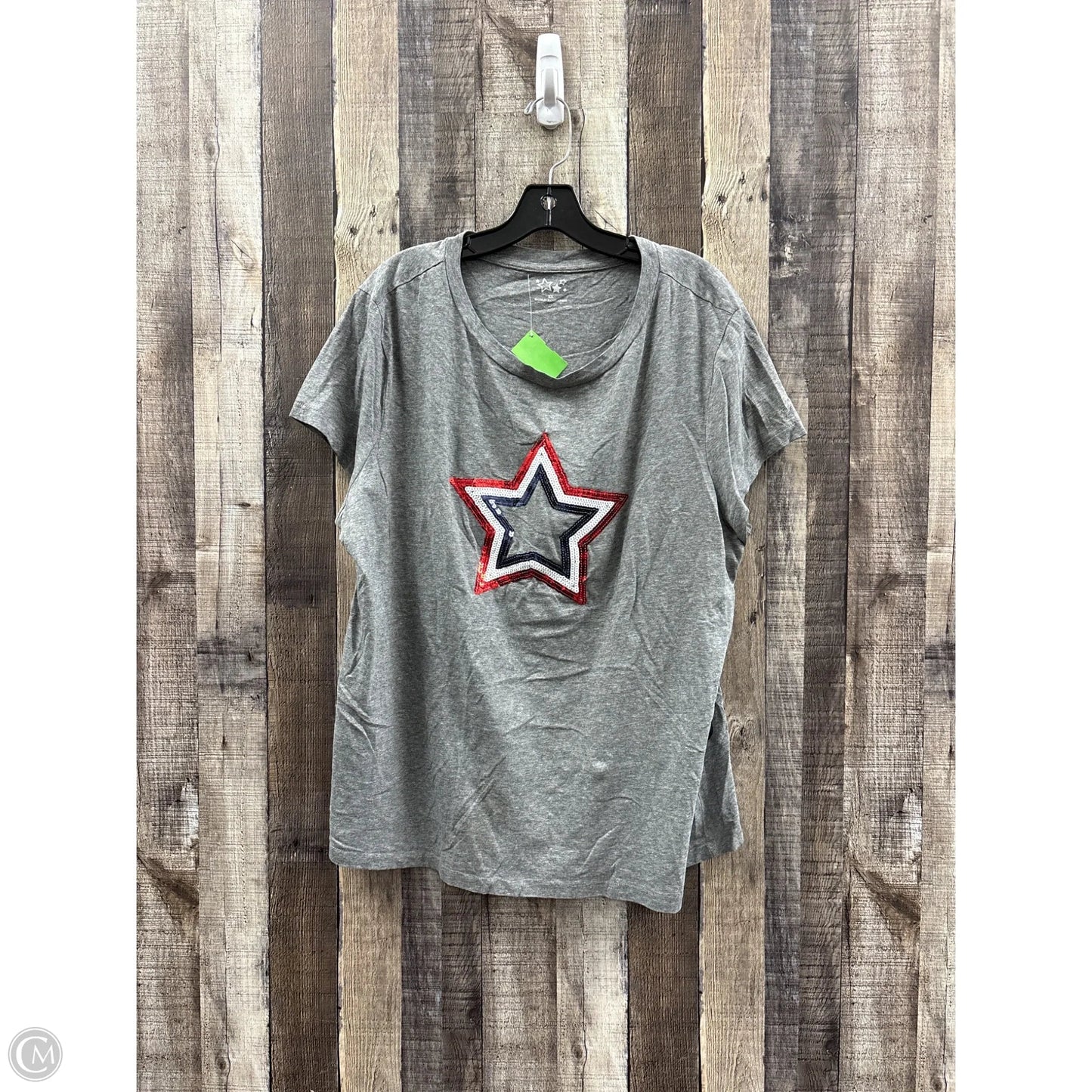 Top Short Sleeve Basic By Cmf In Grey, Size: 2x