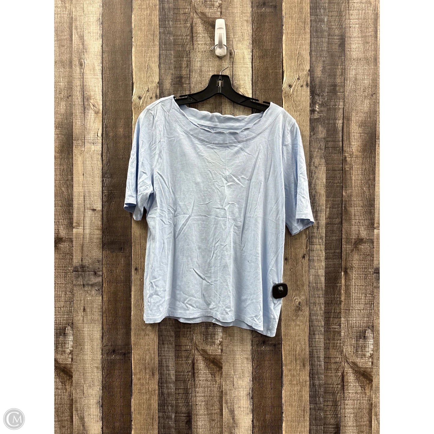 Top Short Sleeve Basic By Talbots In Blue, Size: L