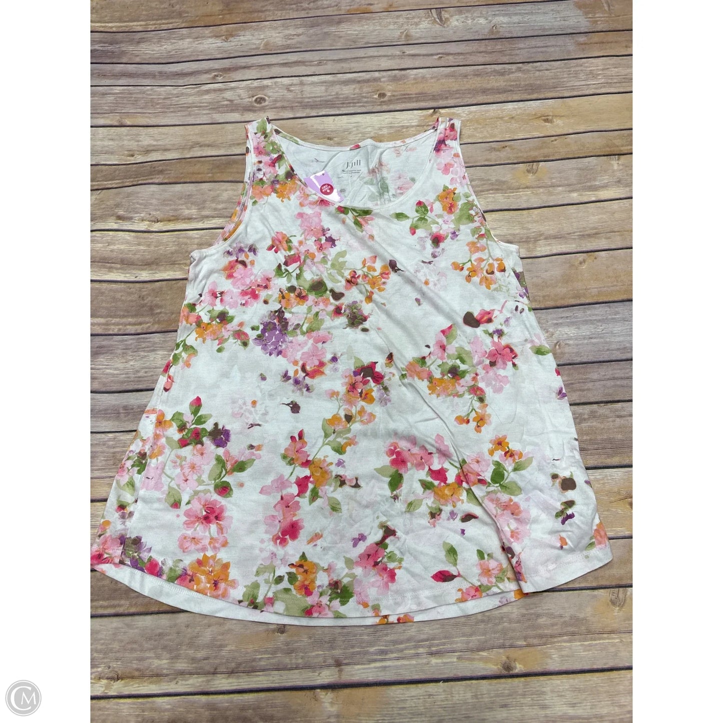Top Sleeveless Basic By J. Jill In Floral Print, Size: M