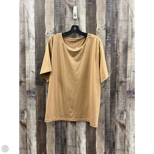 Top Short Sleeve Basic By Susan Graver In Brown, Size: 3x