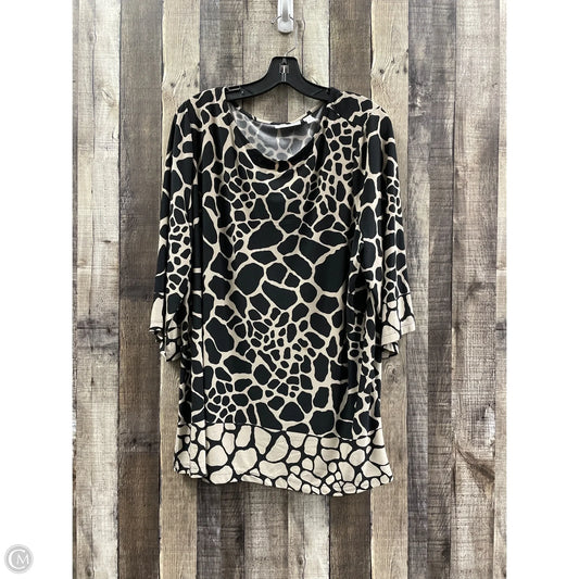 Top 3/4 Sleeve By Susan Graver In Black, Size: 2x