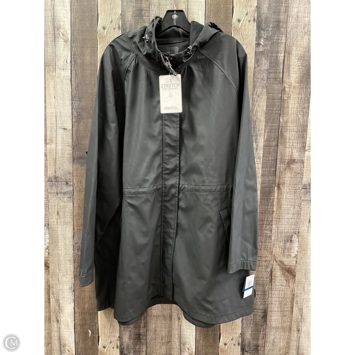 Coat Raincoat By 32 Degrees In Black, Size: 1x