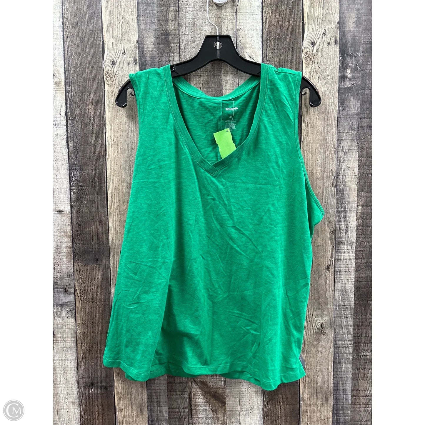 Top Sleeveless Basic By Sonoma In Green, Size: Xl