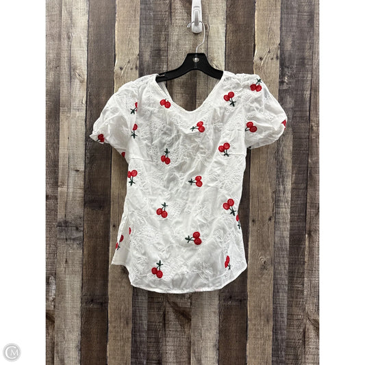 Top Short Sleeve By Shein In White, Size: L