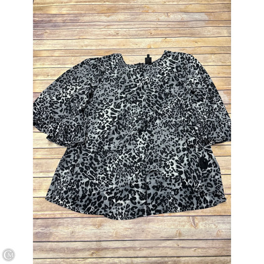 Top 3/4 Sleeve By Bobeau In Grey, Size: 2x
