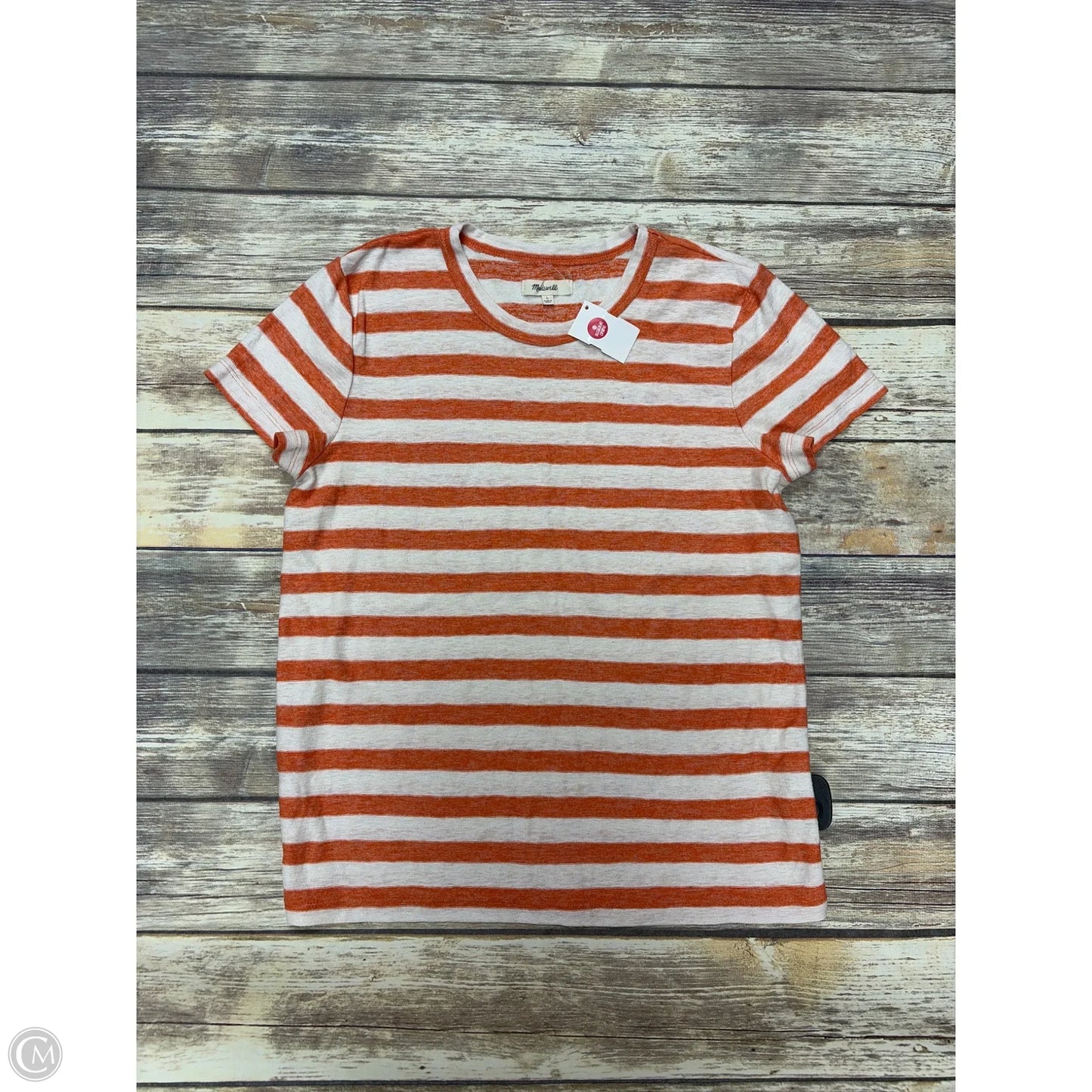 Top Short Sleeve By Madewell In Orange, Size: L