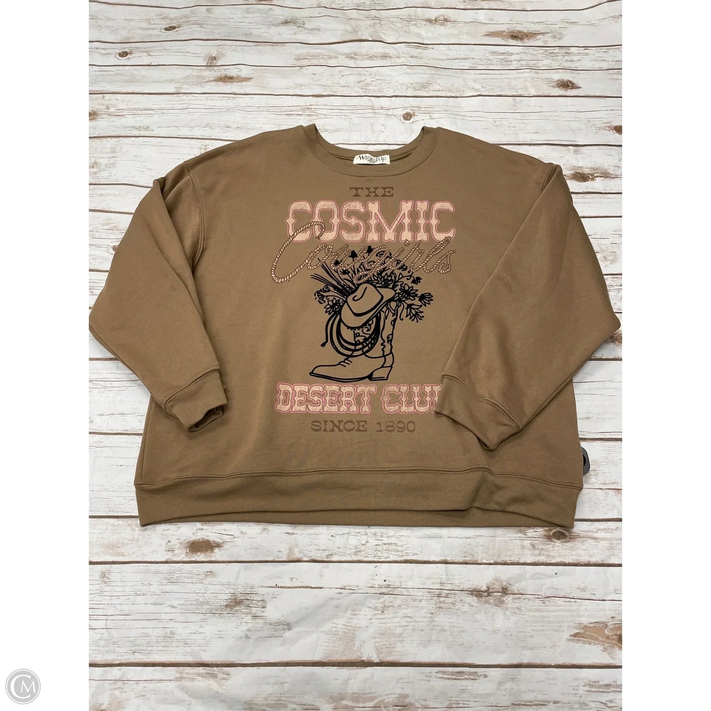 Sweatshirt Crewneck By Wound Up In Brown, Size: Xxl