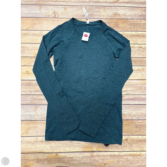 Athletic Top Long Sleeve Collar By Lululemon In Blue, Size: 6