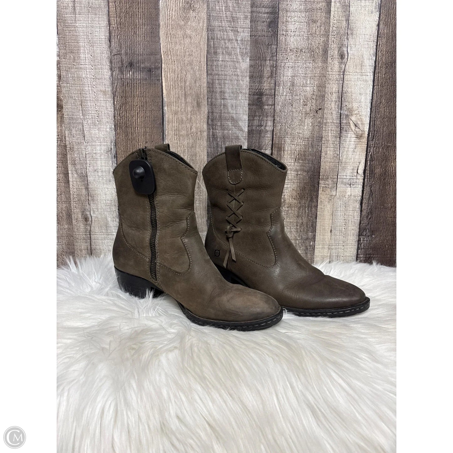 Boots Leather By Born In Brown, Size: 8.5