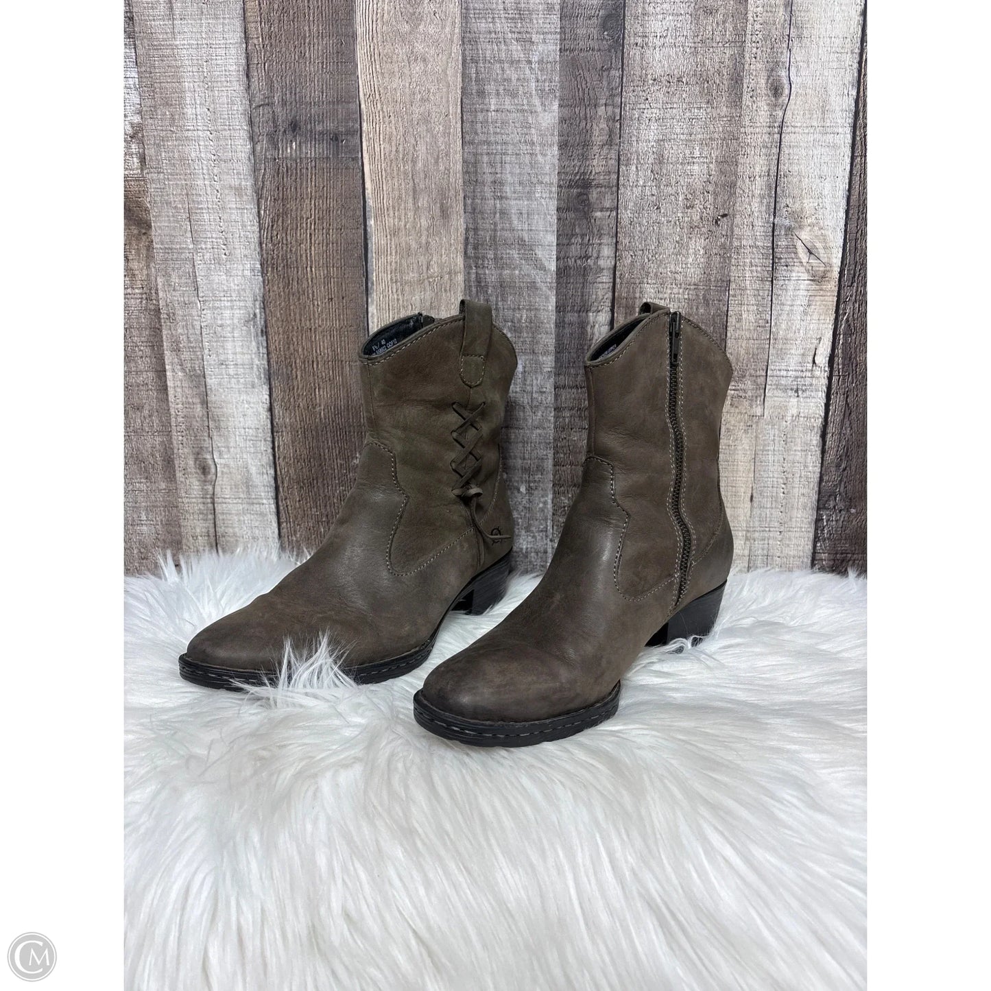 Boots Leather By Born In Brown, Size: 8.5