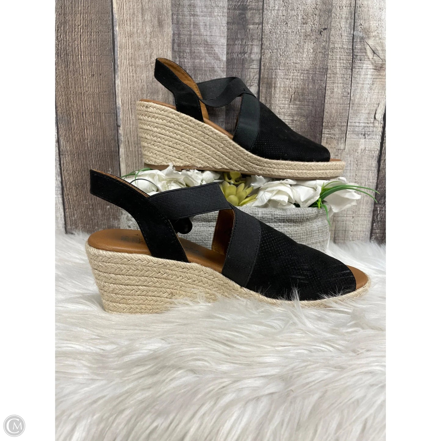 Sandals Heels Wedge By Sonoma In Black, Size: 9