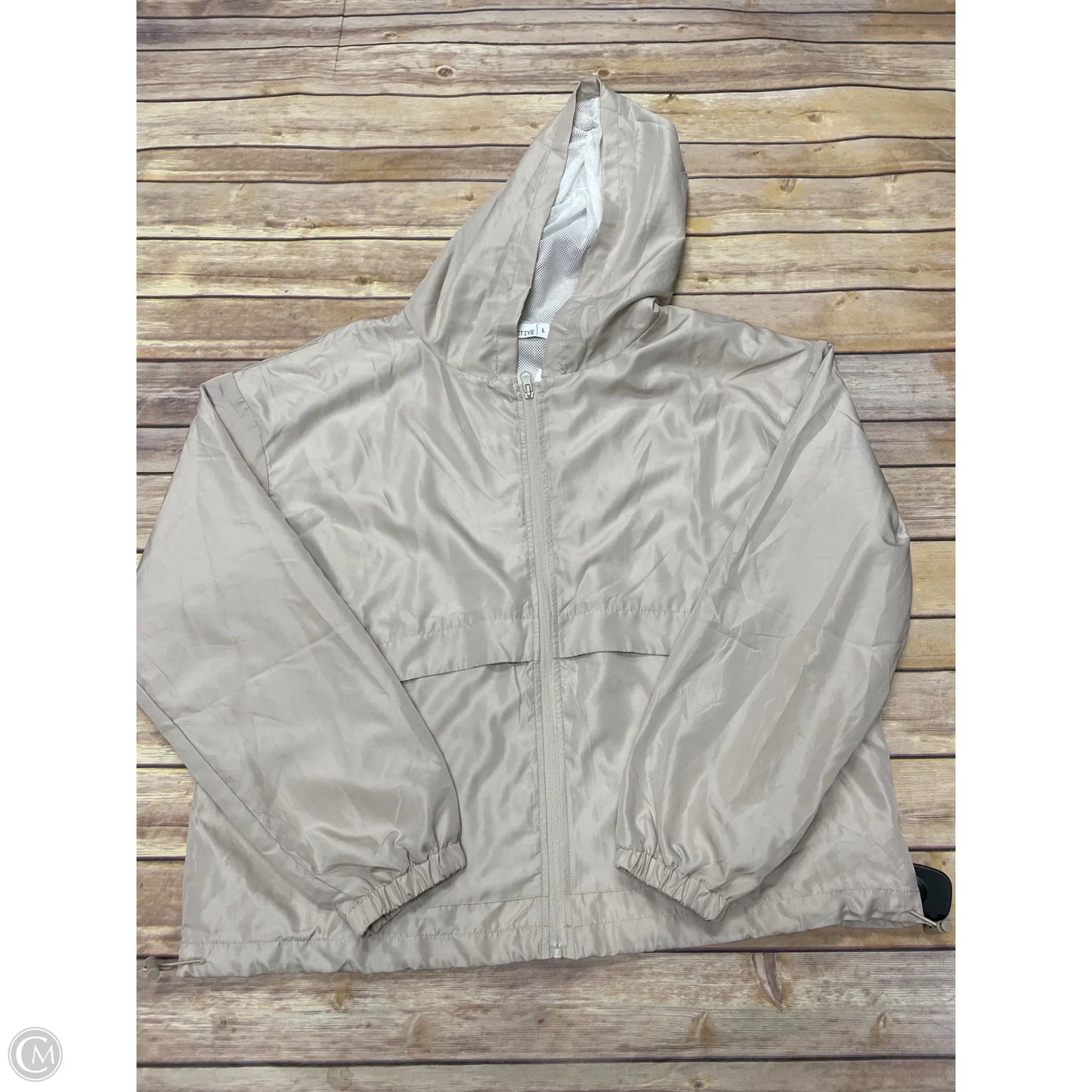Jacket Windbreaker By Cme In Beige, Size: L