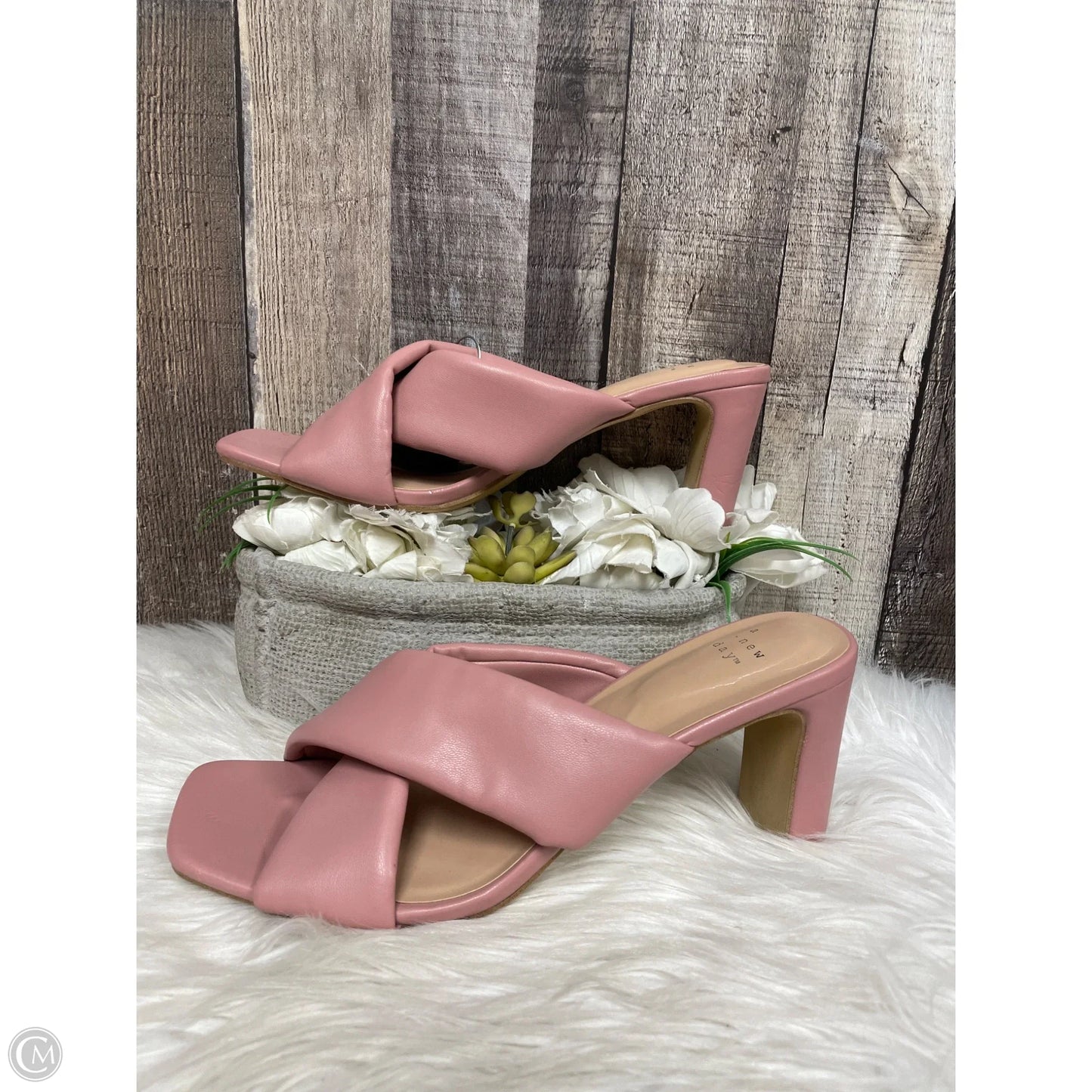 Sandals Heels Block By A New Day In Pink, Size: 11