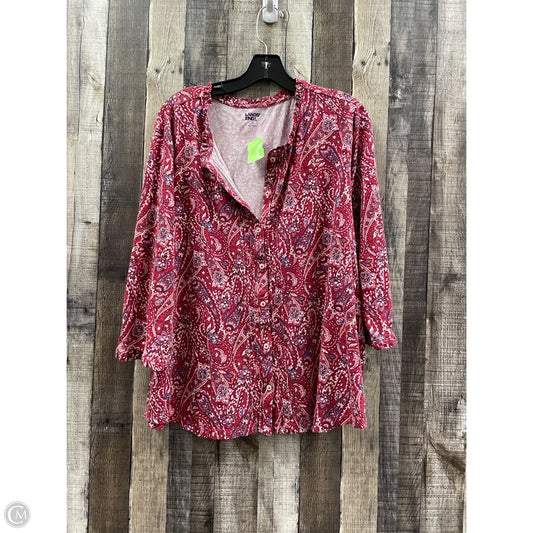 Top 3/4 Sleeve By Lands End In Red, Size: 2x