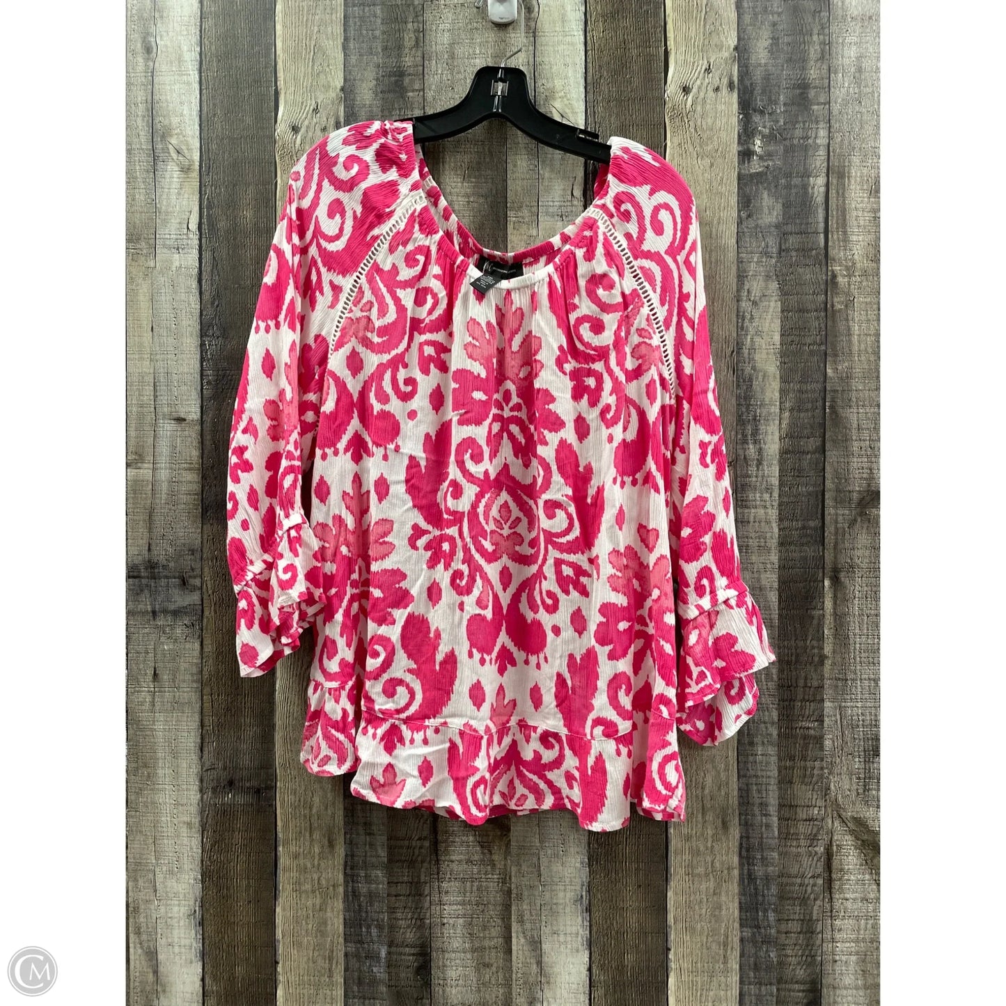 Top 3/4 Sleeve By Inc In Pink, Size: Xxl